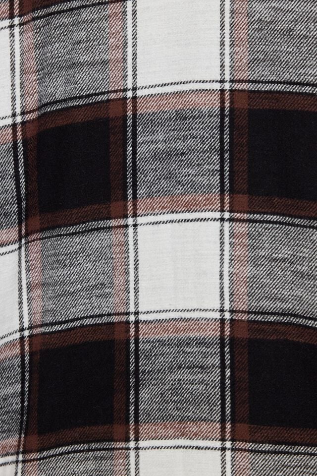 Brown / Black Garage Noah Plaid Button-up Women Long Sleeve | A-5324708