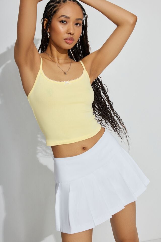 Cream Yellow Garage Felicia Cami Women Tank Top | A-3209168