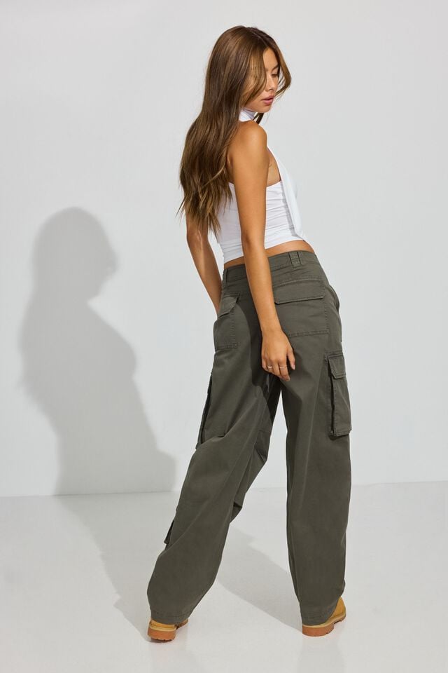Dark Green Garage Ashton Barrel Women Cargo Pants | A-6182539