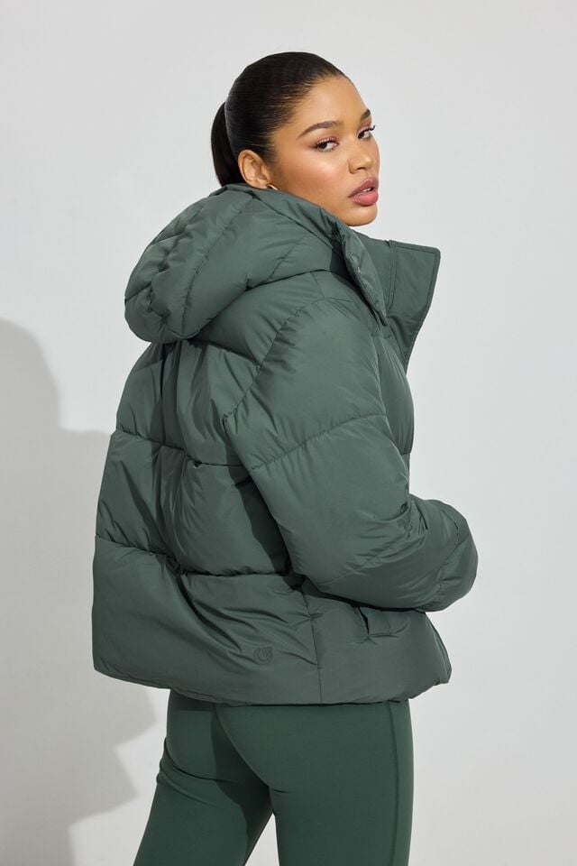 Dark Green Garage Perfect Women Down Jackets | A-2148605