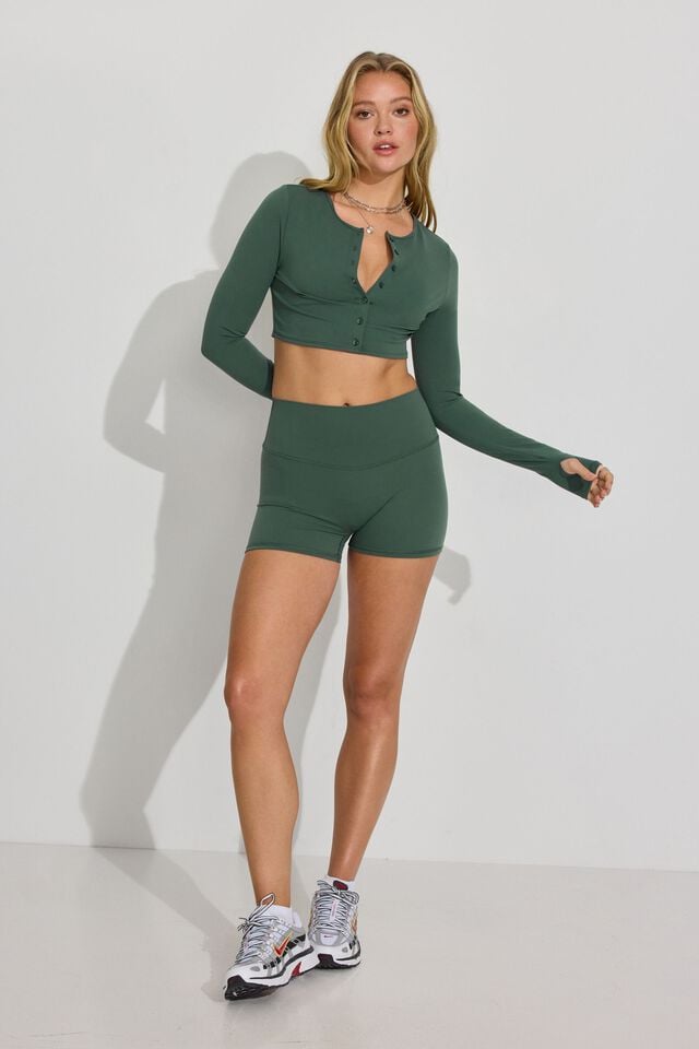 Dark Green Garage Softactive Booty Women Shorts | A-6154082