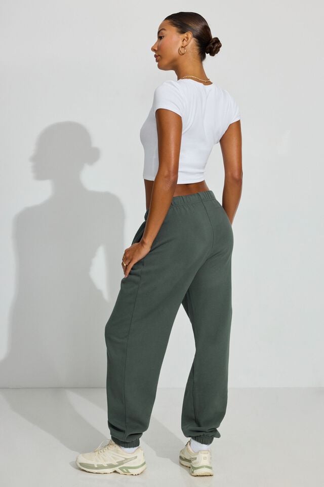 Dark Green Garage Ultrafleece Boyfriend Women Sweatpants | A-9108372