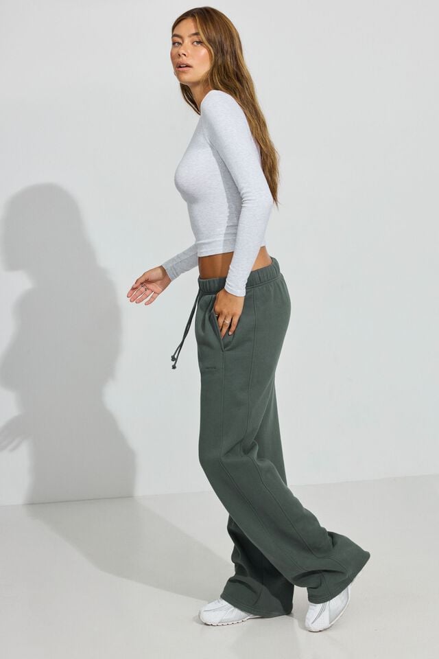 Dark Green Garage Ultrafleece Straight Leg Women Sweatpants | A-5608423