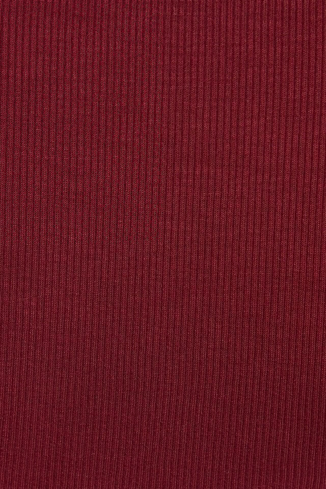 Dark Red Garage Estelle Ribbed Women Long Sleeve | A-2963541