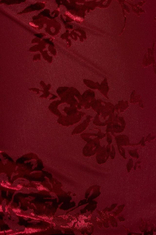 Dark Red Garage Nikky Velvet Burnout Mini Women Dress | A-1583906