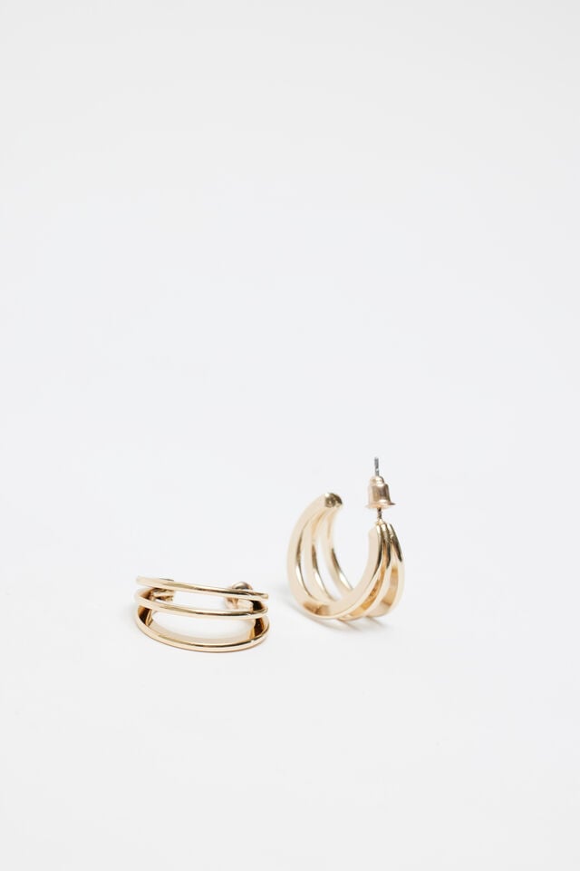 Gold Garage 3 Pack Textured Hoop Women Earrings | A-1298743