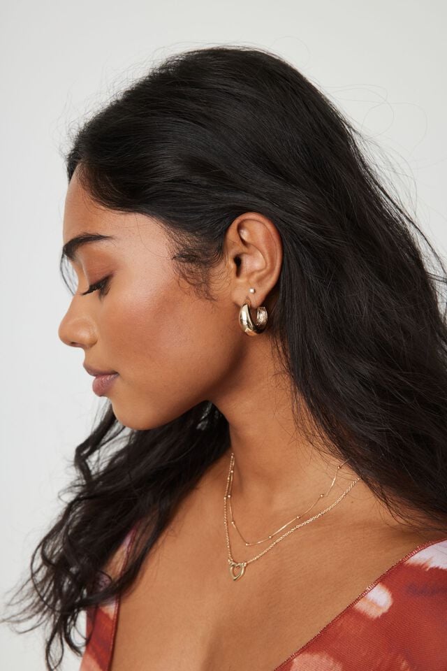 Gold Garage 3 Pack Textured Hoop Women Earrings | A-1298743