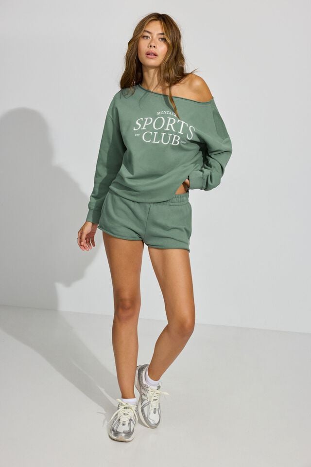Green Garage Softterry Off Shoulder Women Sweatshirts | A-0489176