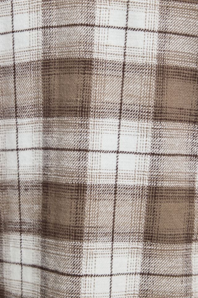 Grey Brown Garage Noah Plaid Button-up Women Long Sleeve | A-5468073