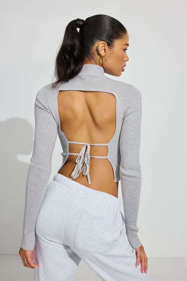 Grey Garage Apron Back Women Sweater | A-8573240