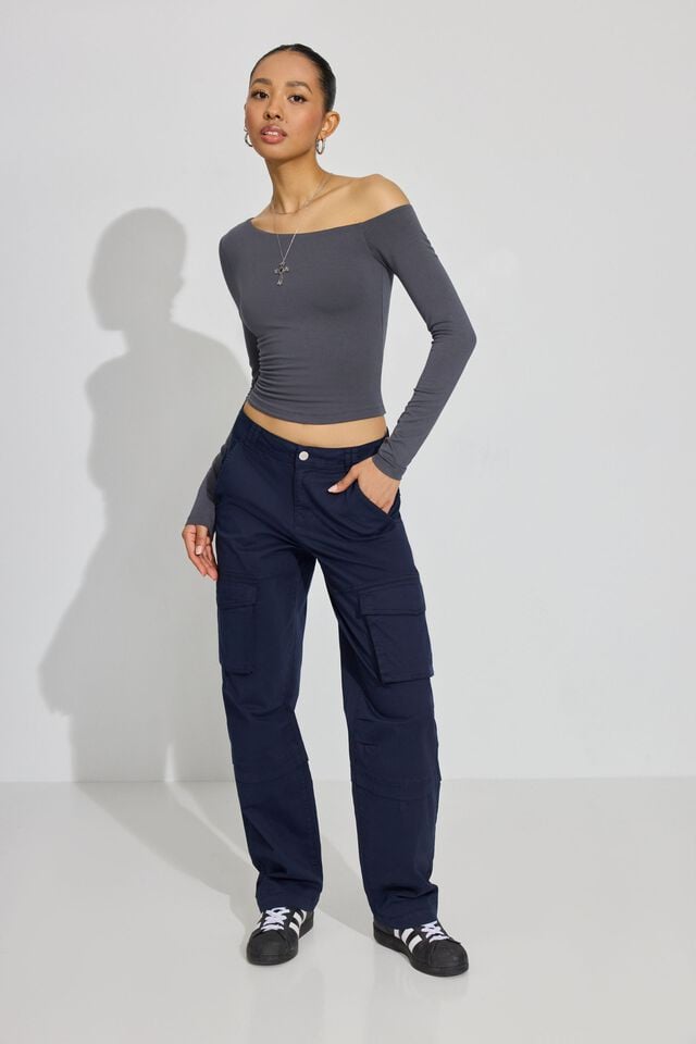 Grey Garage Asymmetric Women Long Sleeve | A-5436072
