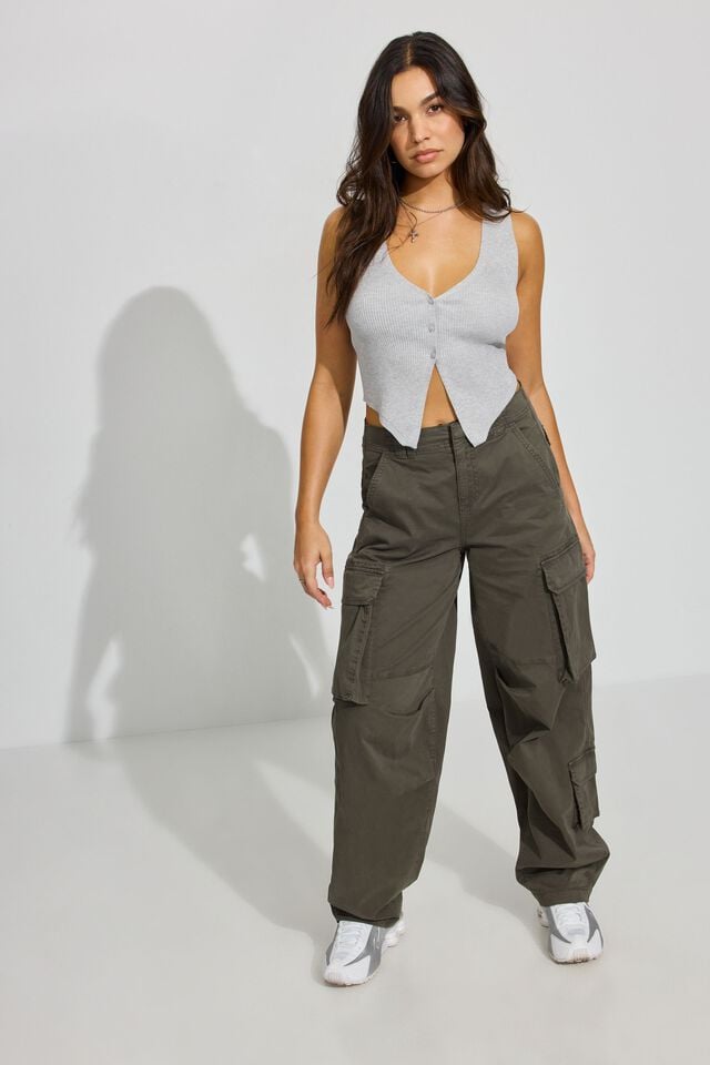 Grey Garage Bare V Neck Women Vest | A-5702698