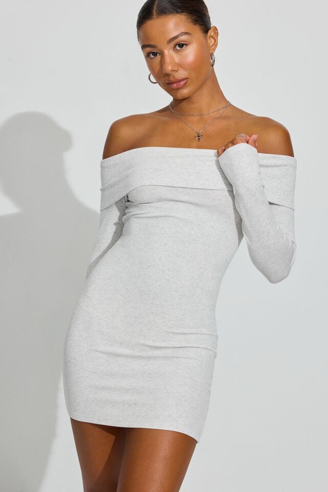 Grey Garage Carmen Off Shoulder Women Dress | A-6749235
