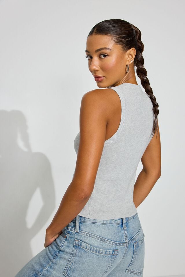 Grey Garage Crewneck Women Vest | A-4905863