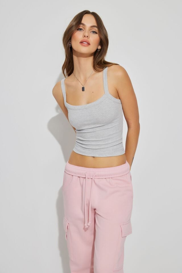 Grey Garage Kasey Scoop Neck Ribbed Cami Women Tank Top | A-9208567