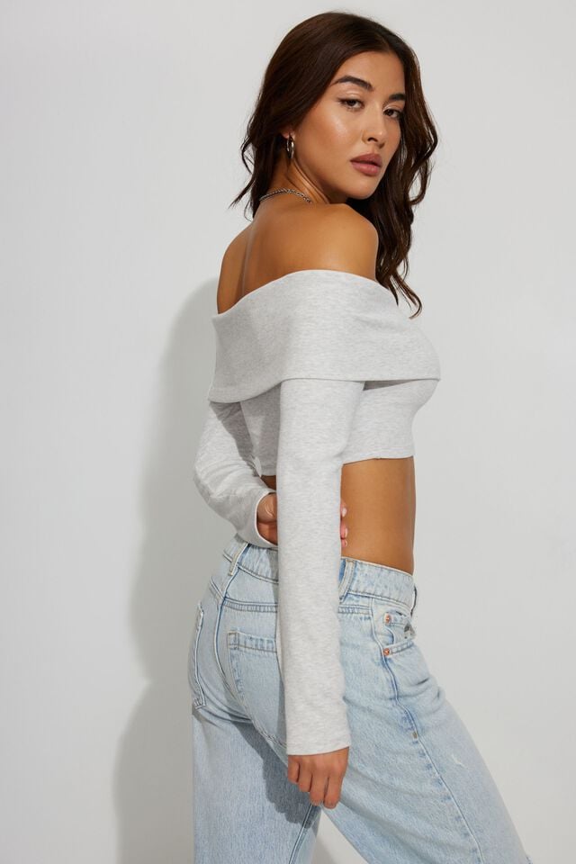 Grey Garage Kayla Foldover Off Women Long Sleeve | A-0658734