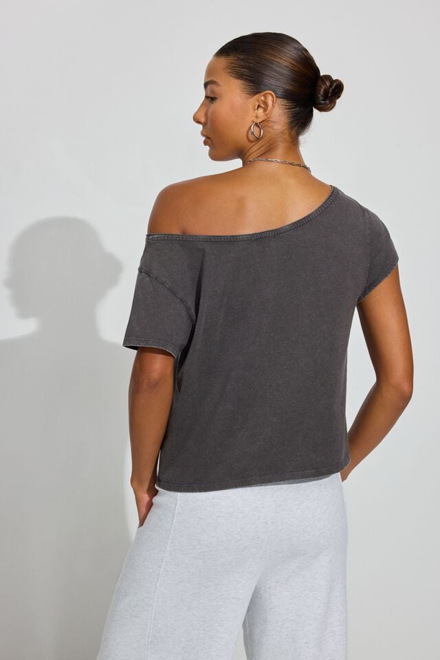 Grey Garage Off Shoulder Women T Shirts | A-7913562