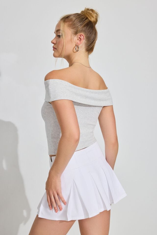 Grey Garage Off Shoulder Women T Shirts | A-0389542