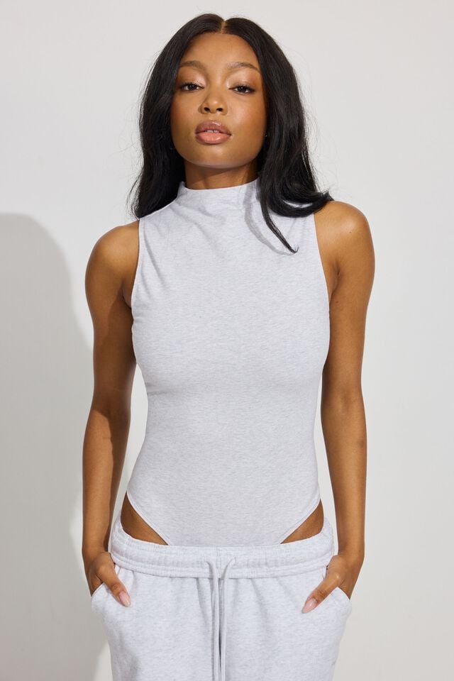 Grey Garage Open Back Women Bodysuit | A-2791635