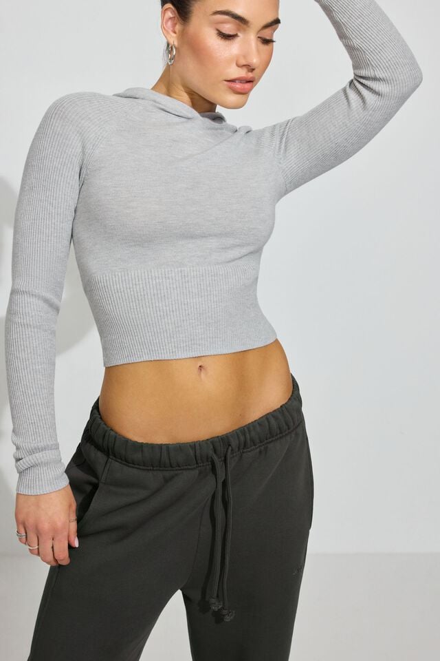 Grey Garage Soft Bodycon Women Hoodie | A-3057984