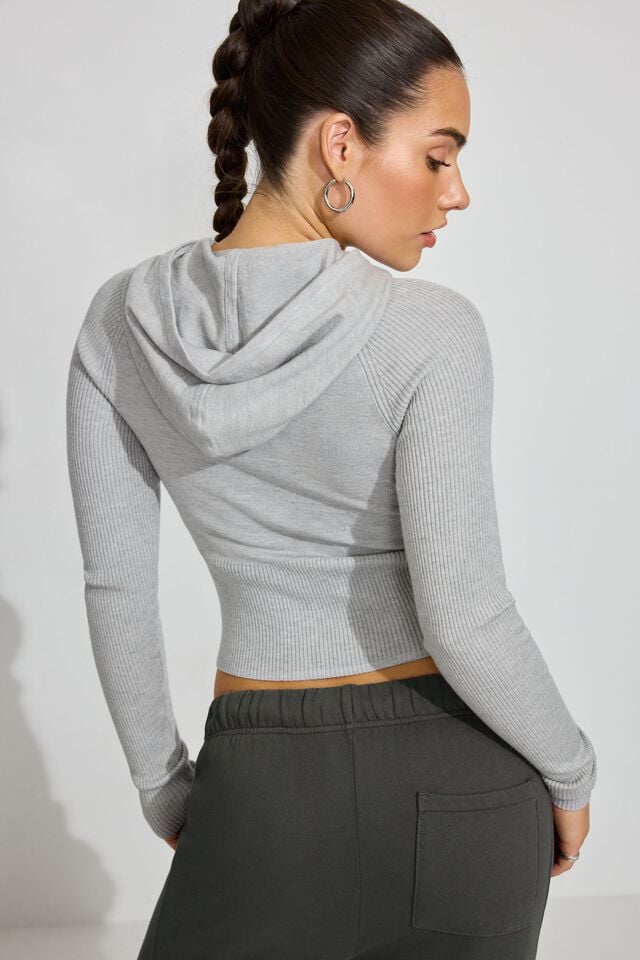 Grey Garage Soft Bodycon Women Hoodie | A-3057984