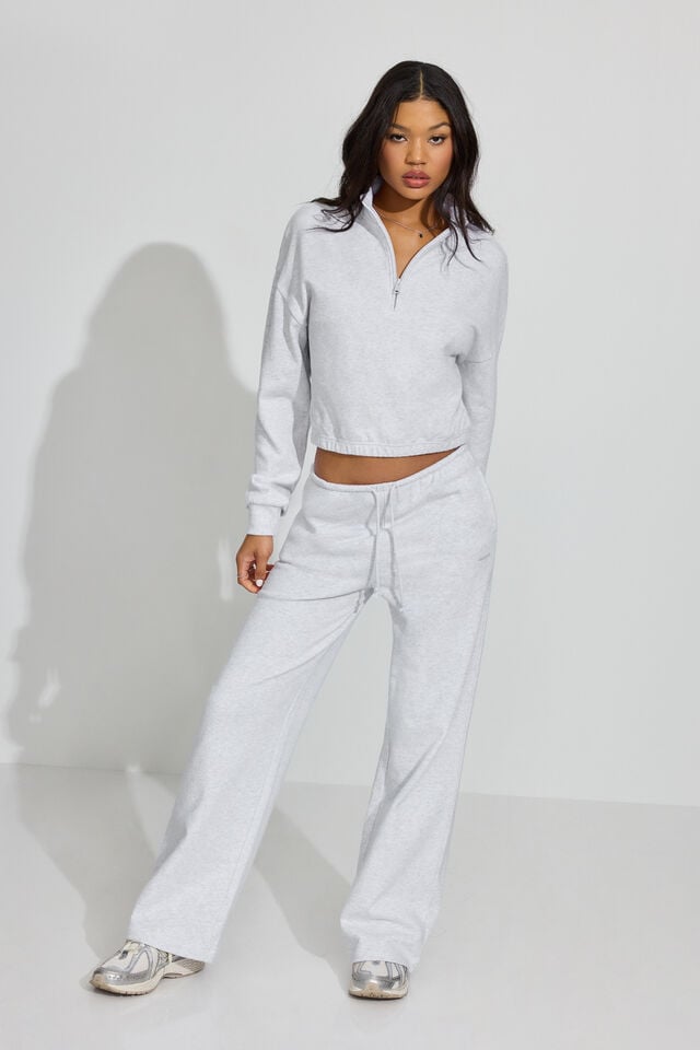 Grey Garage Soft Terry Half Zip Women Sweatshirts | A-4092678