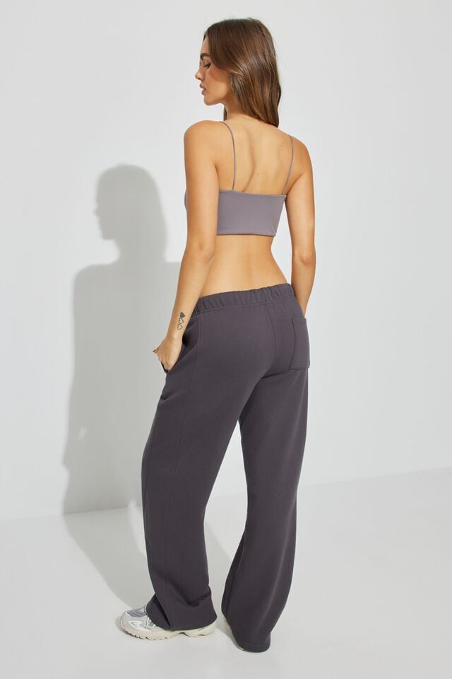 Grey Garage Straight Leg Panel Women Sweatpants | A-6974285