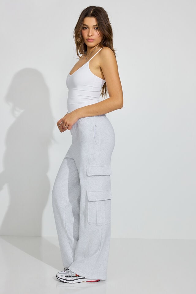 Grey Garage Ultrafleece Baggy Cargo Women Sweatpants | A-3769582