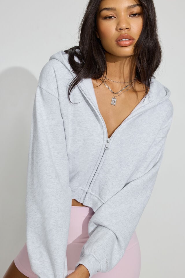 Grey Garage Ultrafleece Boxy Full Zip Women Hoodie | A-9253740