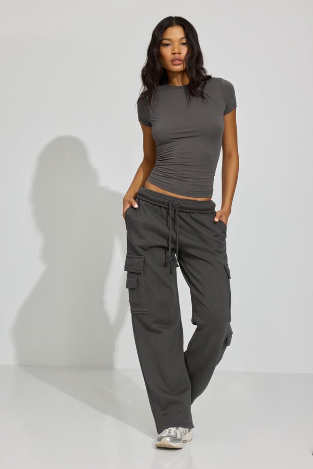 Grey Garage Ultrafleece Cargo Women Sweatpants | A-9578412