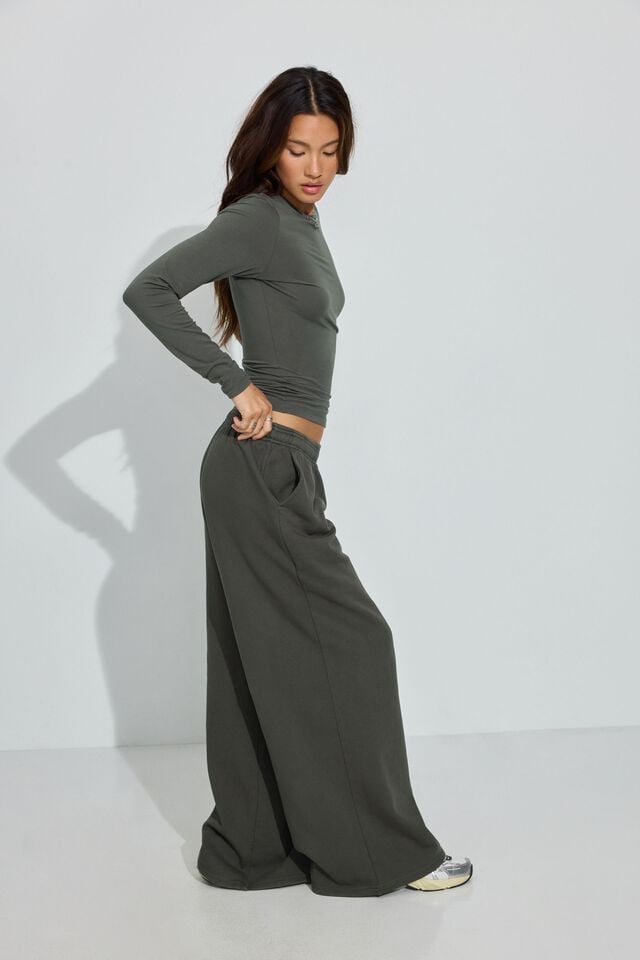 Grey Garage Ultrafleece Super Wide Leg Women Sweatpants | A-7304691