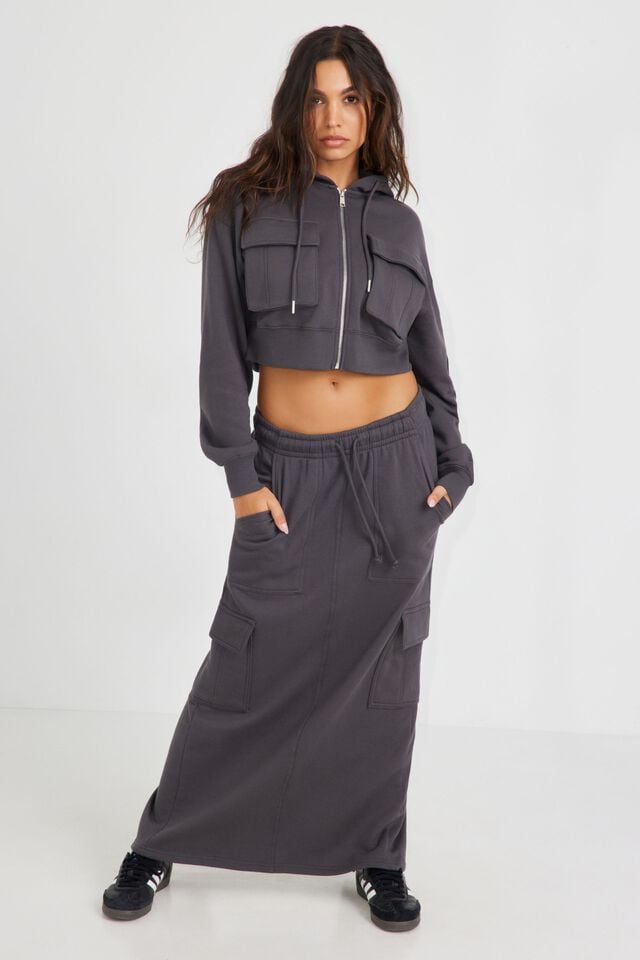 Grey Garage Utility Maxi Women Skirts | A-8071396