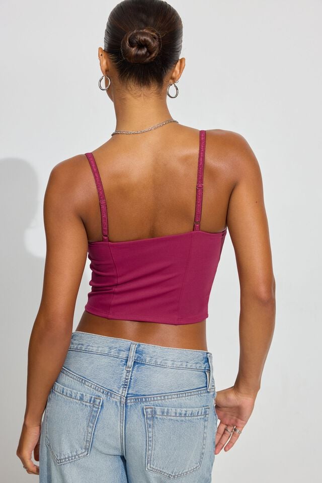Purple Red Garage Double Layer Women Tank Top | A-5347186