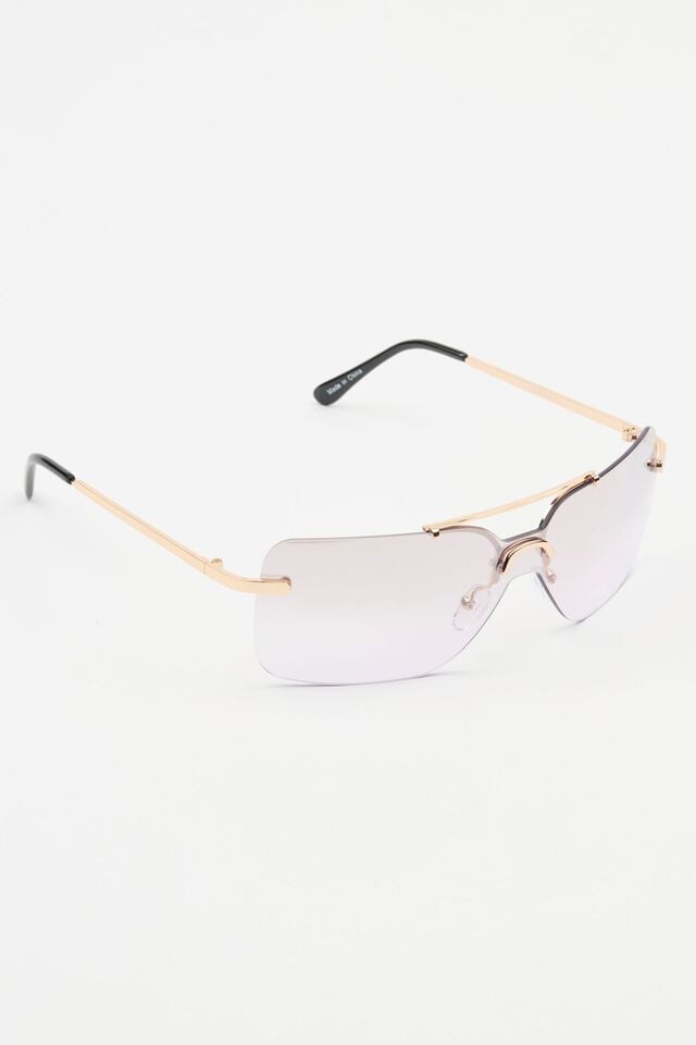 Purple / Gold Garage Shield Lens Women Sunglasses | A-1642359