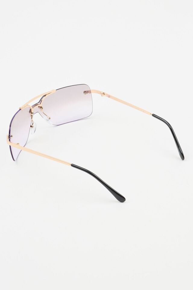 Purple / Gold Garage Shield Lens Women Sunglasses | A-1642359