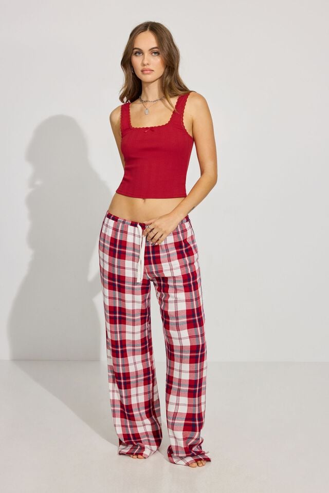 Red Garage Flannel Women Pants | A-9487065
