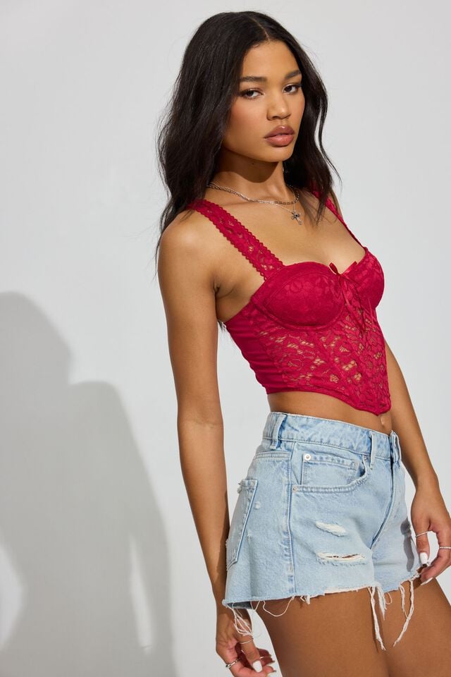 Red Garage Rodeo Lace Women Tank Top | A-0795614