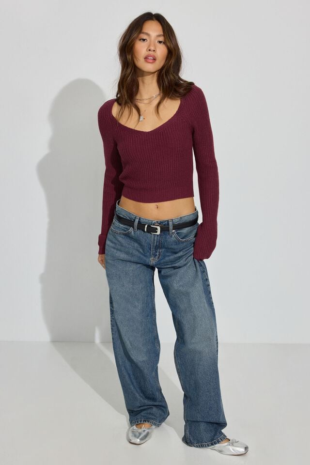 Red Garage Supersoft Crop Women Sweater | A-8671350