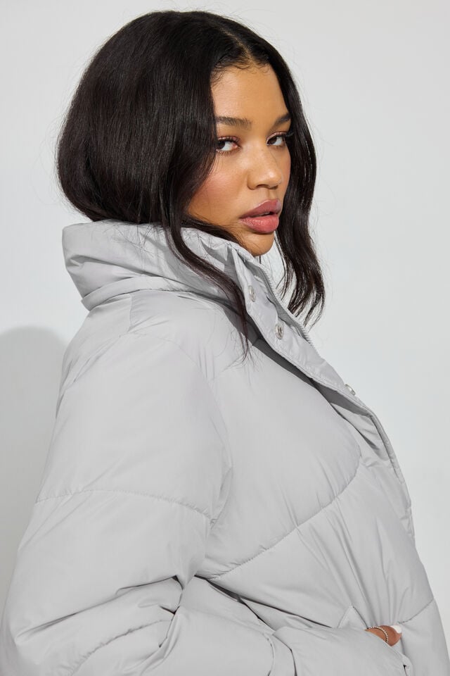 Silver Grey Garage Perfect Women Down Jackets | A-1897053