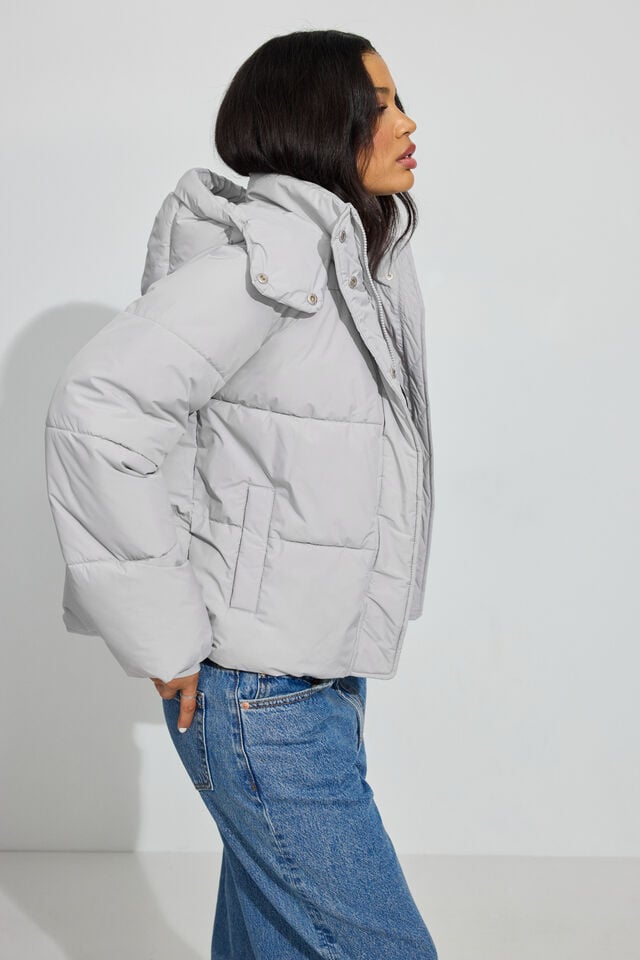 Silver Grey Garage Perfect Women Down Jackets | A-1897053