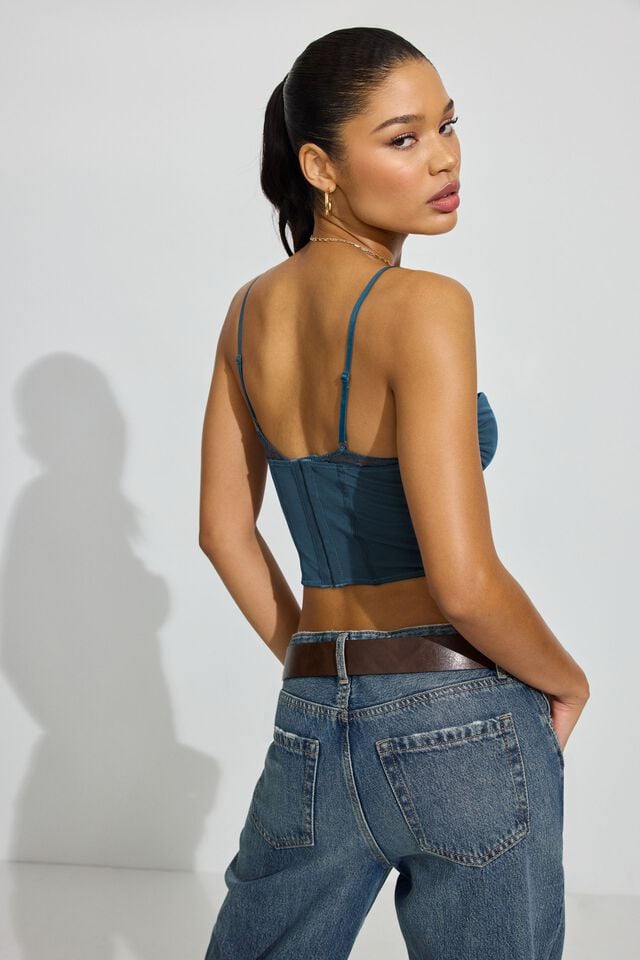 Turquoise Garage Sabrina Peek-a-boo Women Tank Top | A-8403125