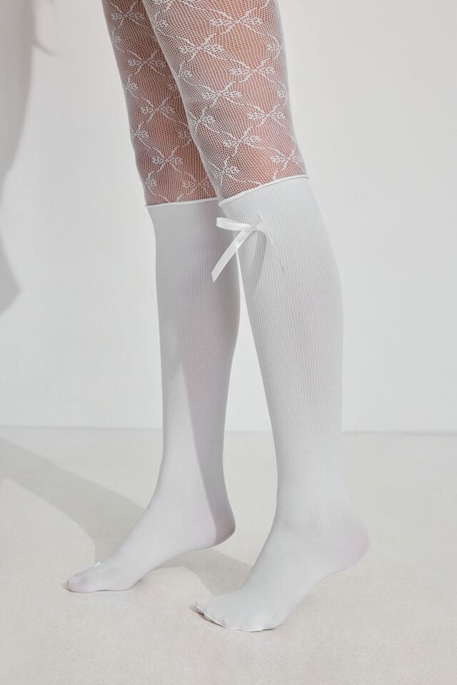 White Garage Bow Women Tight | A-4523086