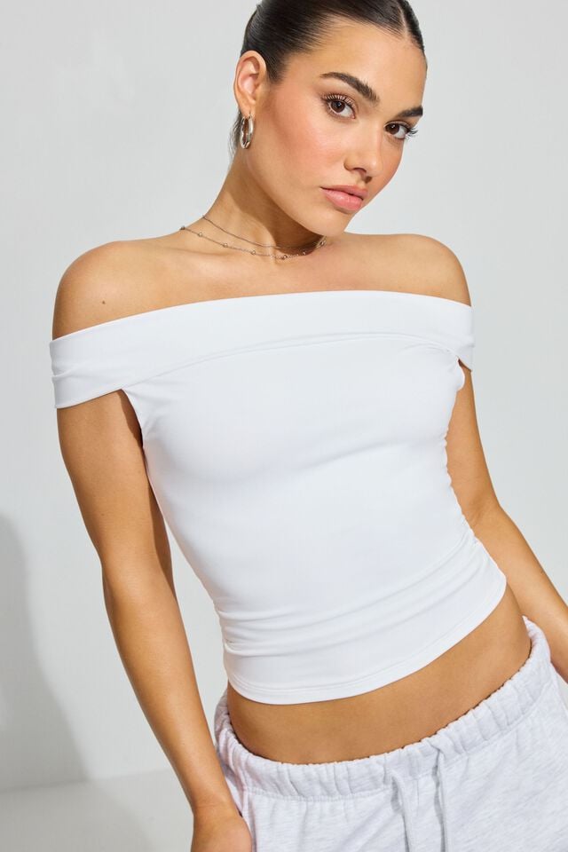 White Garage Fiona Off Shoulder Women T Shirts | A-6483597