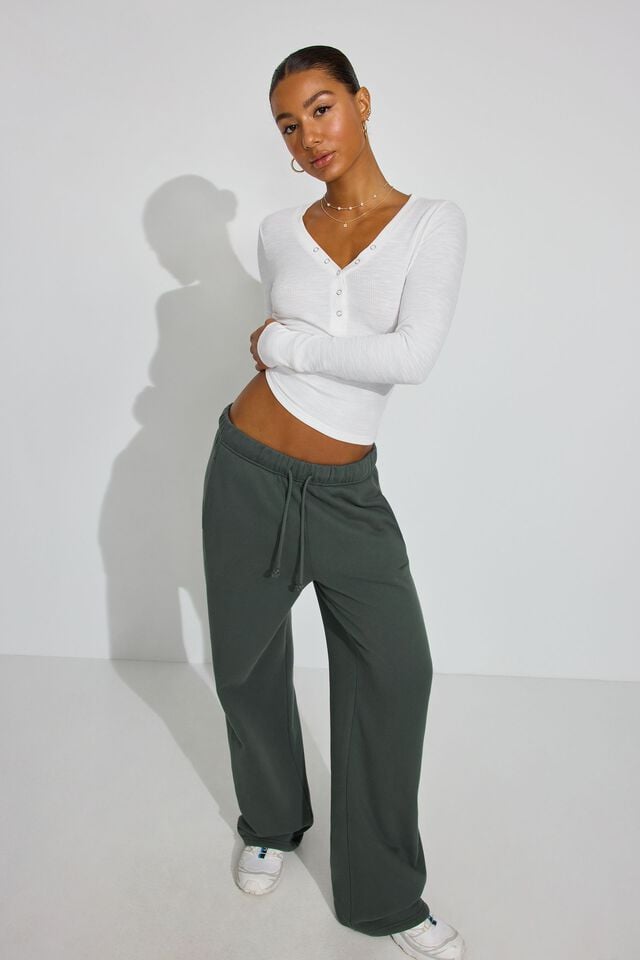 White Garage Henley Women Long Sleeve | A-9631872