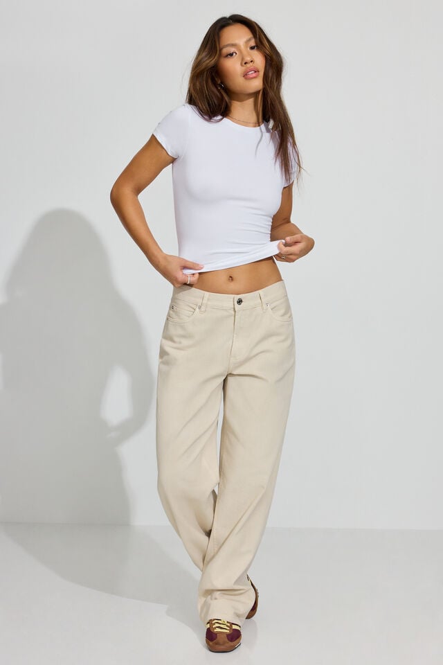 White Garage Low Rise Women Pants | A-4791380