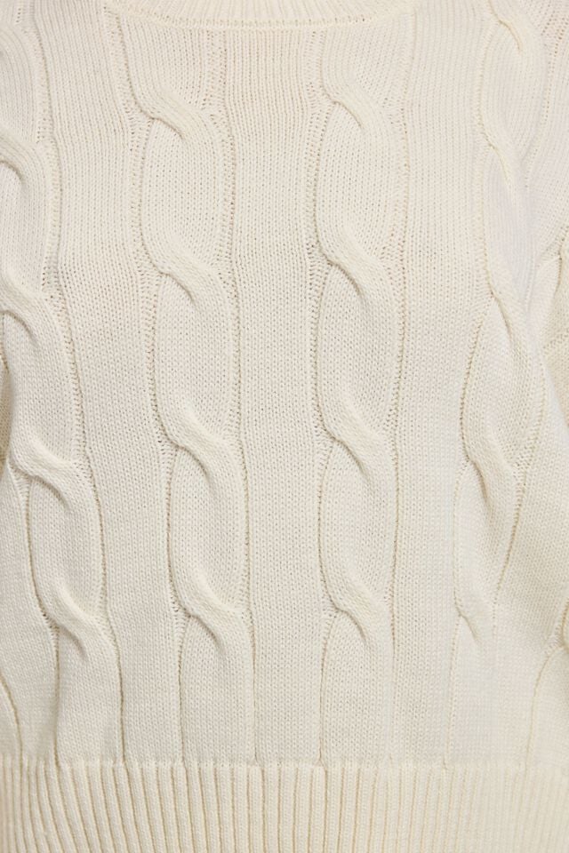 White Garage Oversized Cable Women Sweater | A-2813097