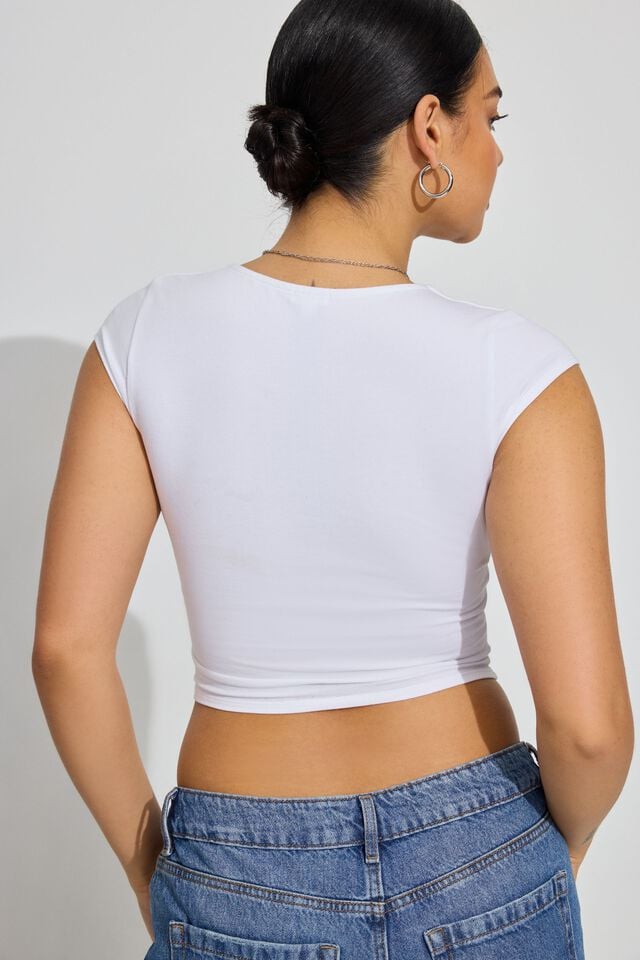 White Garage Portia Square Neckline Women T Shirts | A-0129673