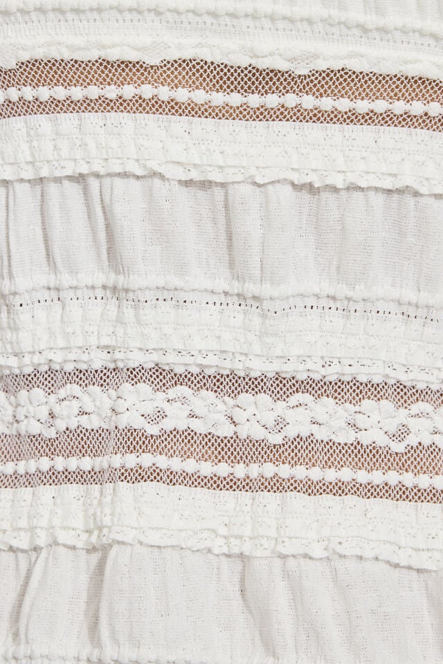 White Garage Resort Lace Flyaway Women Tank Top | A-5097864