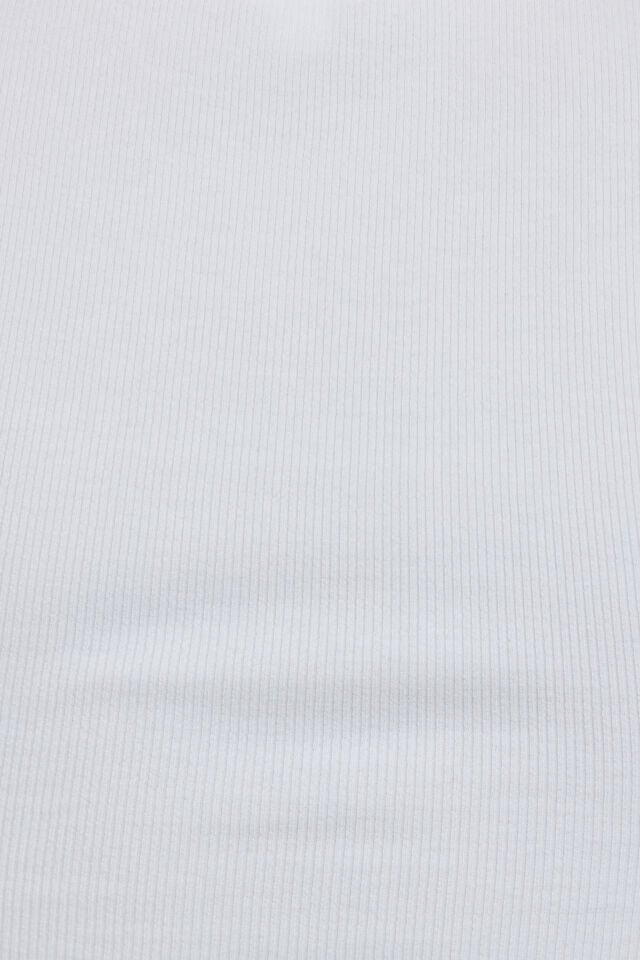 White Garage Scoop Neck Ribbed Women Tank Top | A-1923564