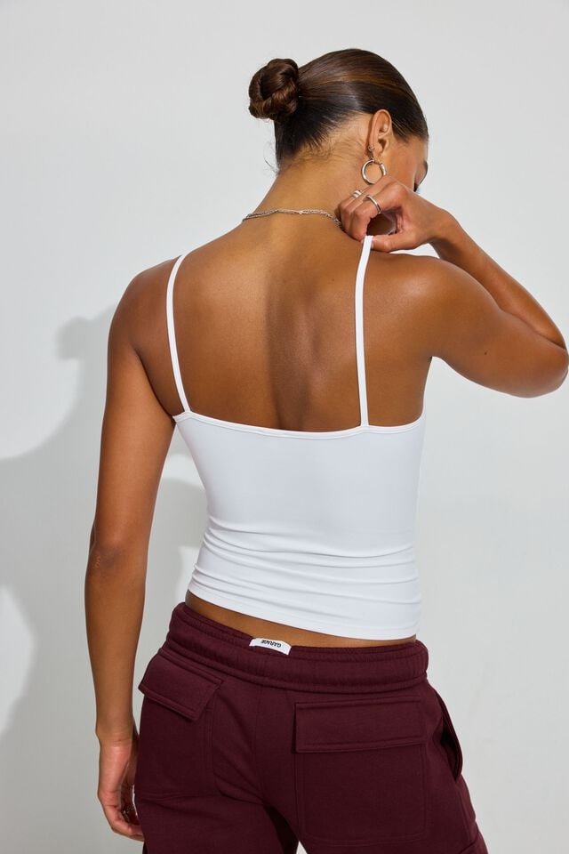 White Garage Sleek Scoop Cami Women Tank Top | A-0925647